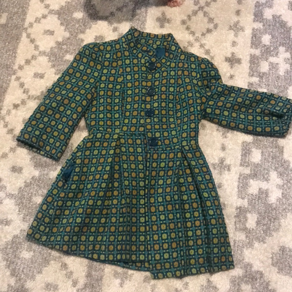 Anthropology patterned pea coat